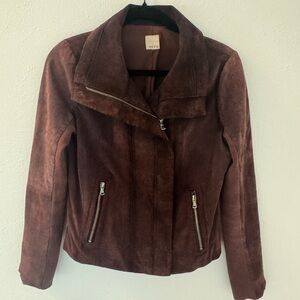 Ecru Women's Rich Brown / Maroon Suede Leather Jacket